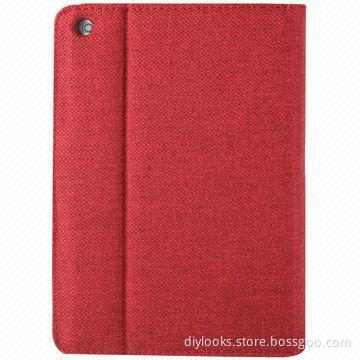 Hot Linen Bracket Leather Case for iPad Mini (Red) with Detachable Wireless Bluetooth